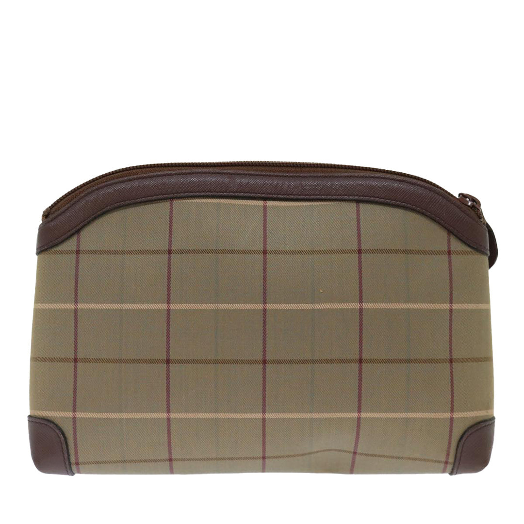 BurberrySs Nova Check Clutch Bag Canvas Brown Auth bs13397