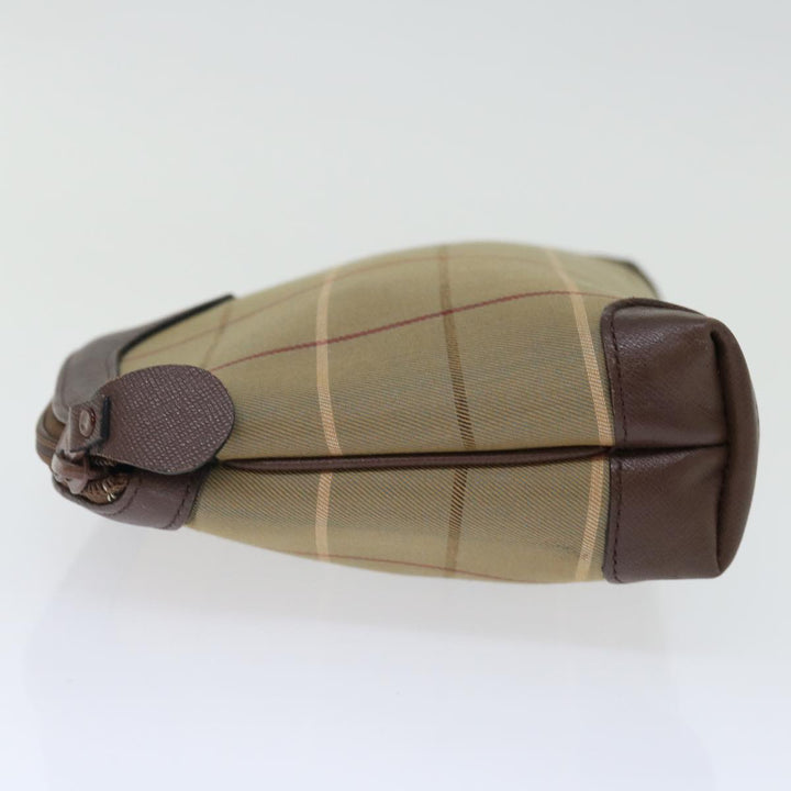 BurberrySs Nova Check Clutch Bag Canvas Brown Auth bs13397