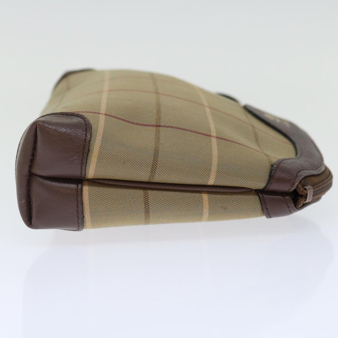 BurberrySs Nova Check Clutch Bag Canvas Brown Auth bs13397