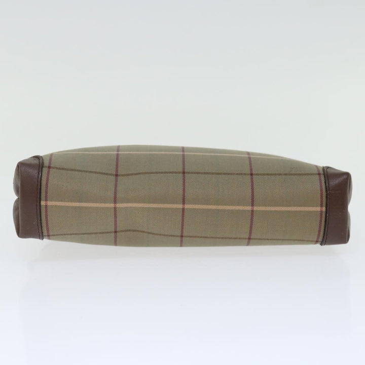 BurberrySs Nova Check Clutch Bag Canvas Brown Auth bs13397