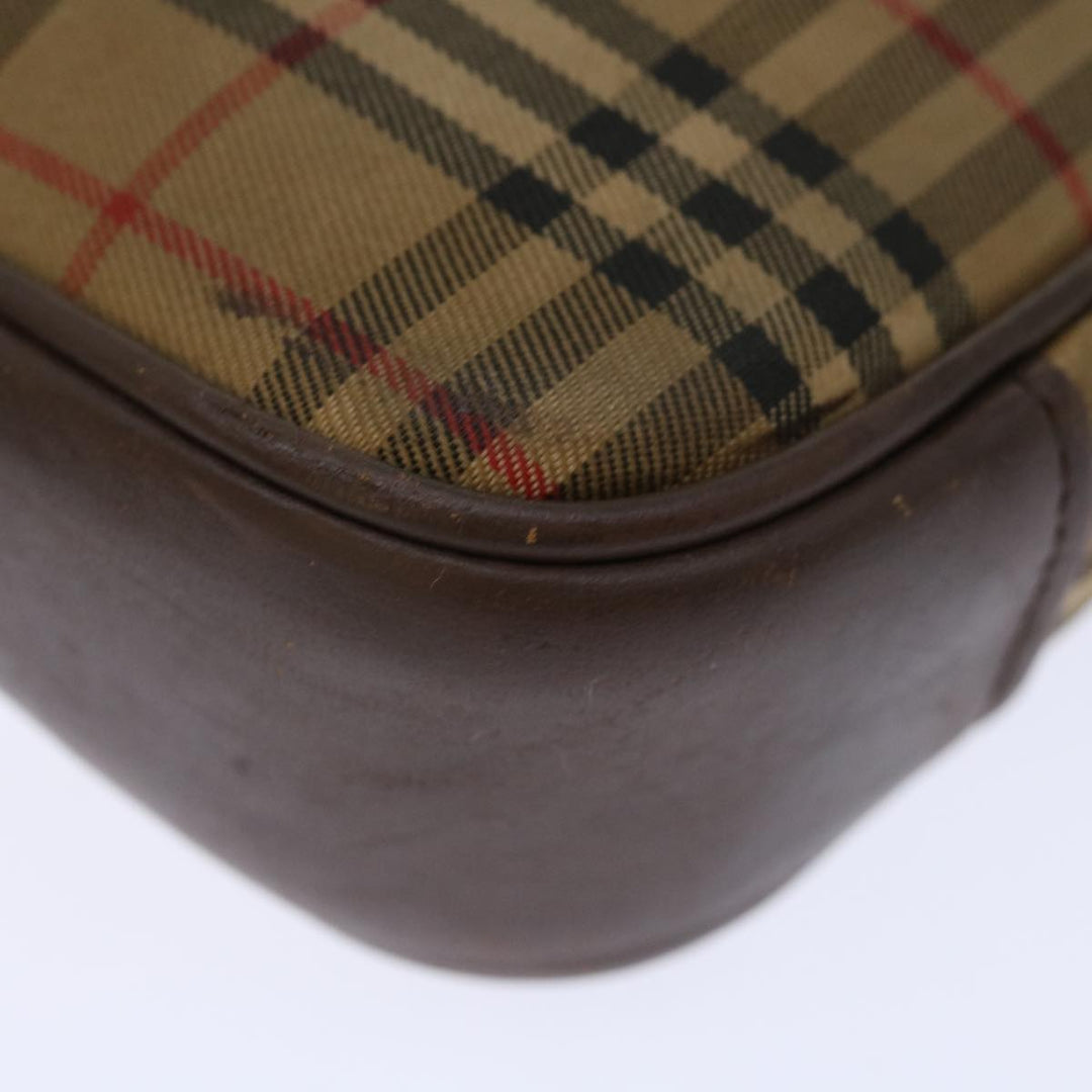 BurberrySs Nova Check Clutch Bag Canvas Beige Auth bs13410