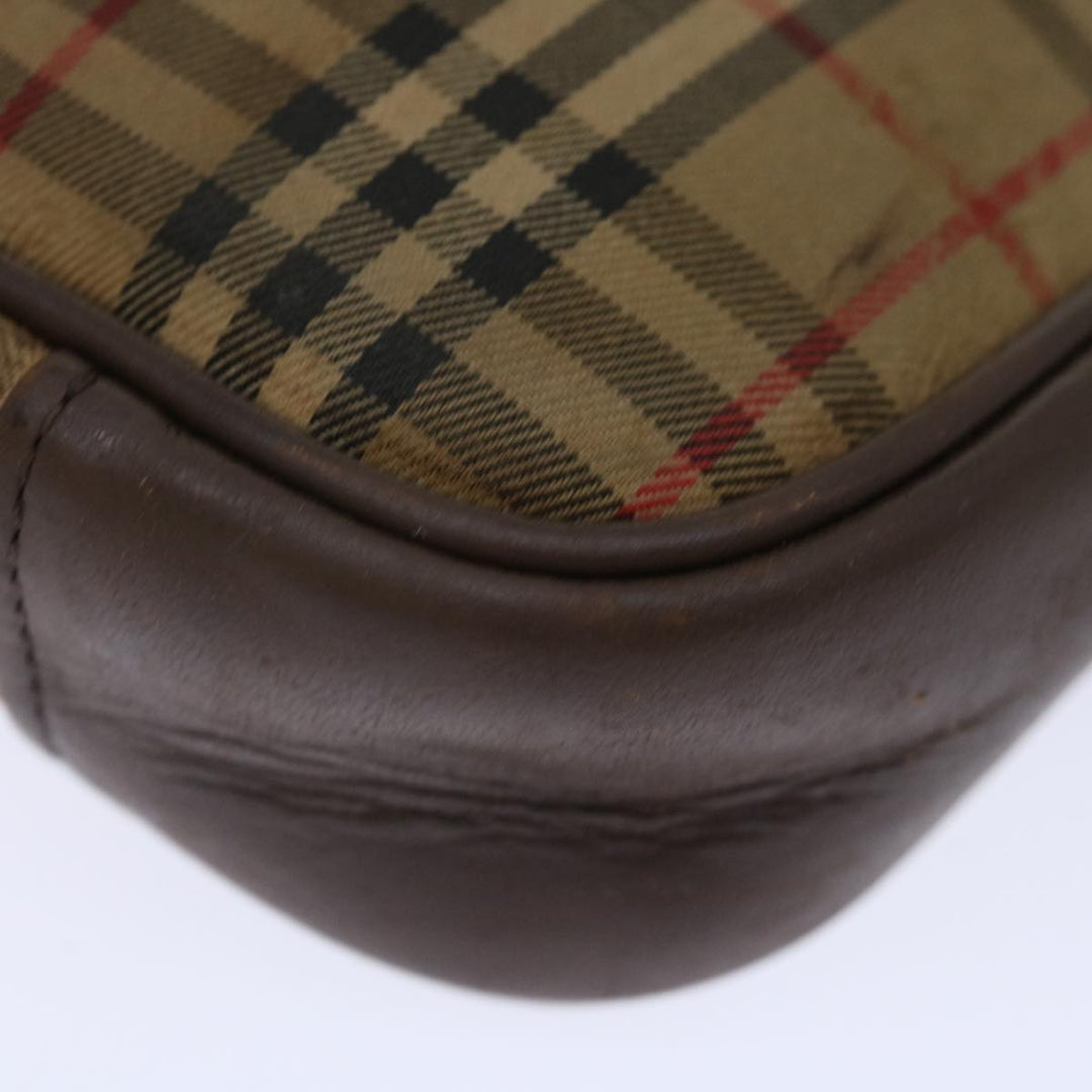 BurberrySs Nova Check Clutch Bag Canvas Beige Auth bs13410