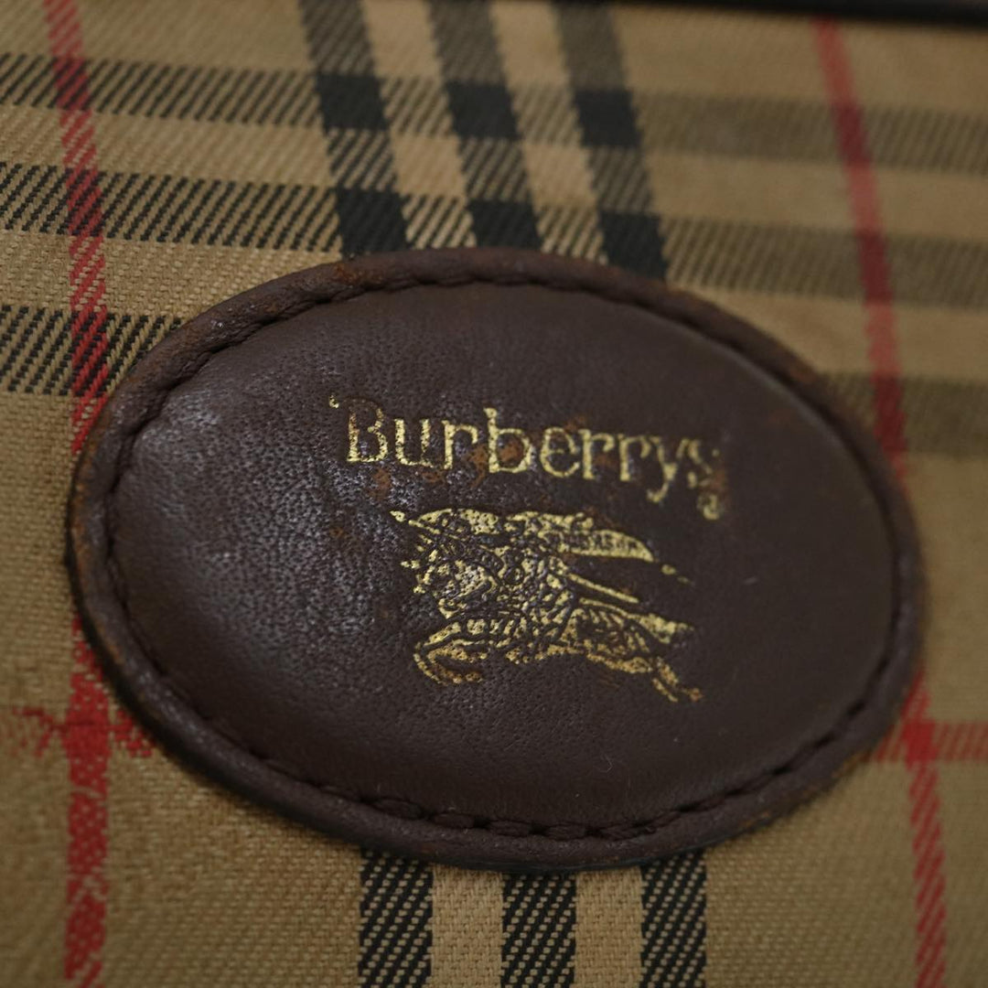 BurberrySs Nova Check Clutch Bag Canvas Beige Auth bs13410