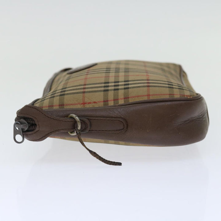 BurberrySs Nova Check Clutch Bag Canvas Beige Auth bs13410