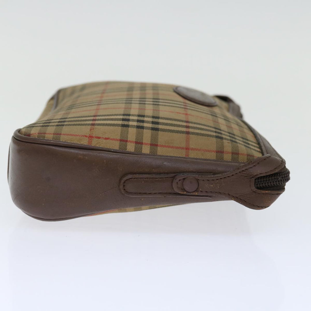 BurberrySs Nova Check Clutch Bag Canvas Beige Auth bs13410