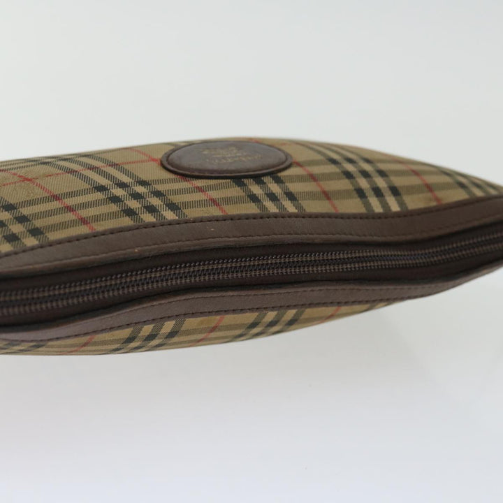 BurberrySs Nova Check Clutch Bag Canvas Beige Auth bs13410