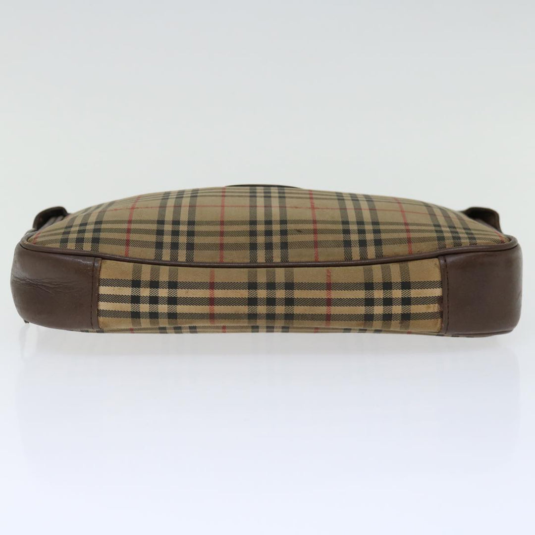 BurberrySs Nova Check Clutch Bag Canvas Beige Auth bs13410