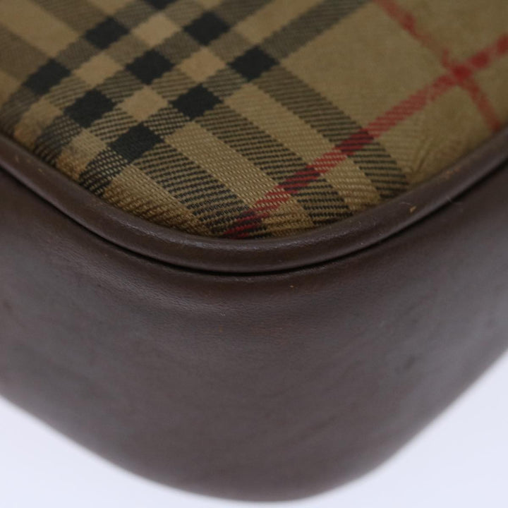 BurberrySs Nova Check Clutch Bag Canvas Beige Auth bs13410