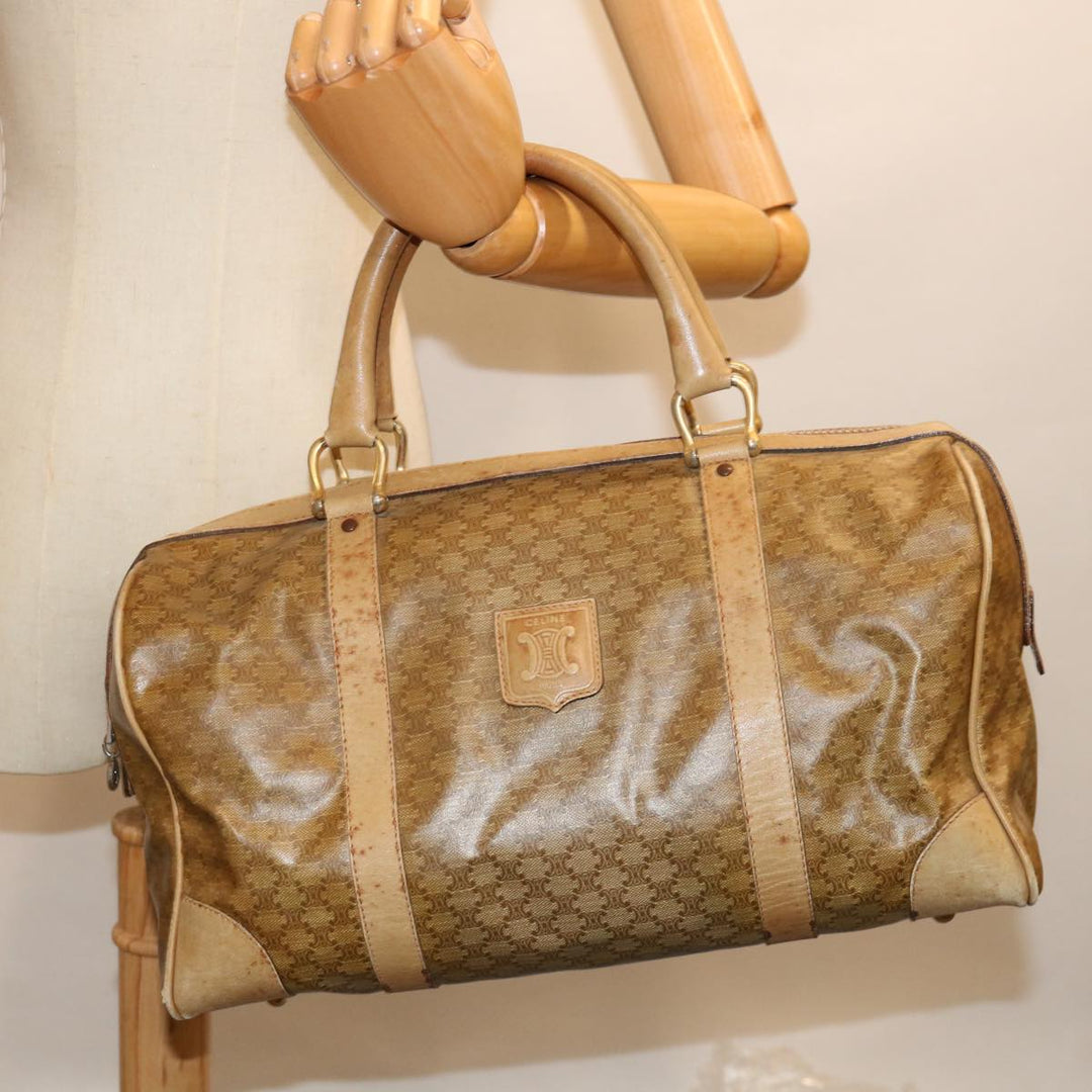 Celine Macadam Canvas Boston Bag Beige  13428