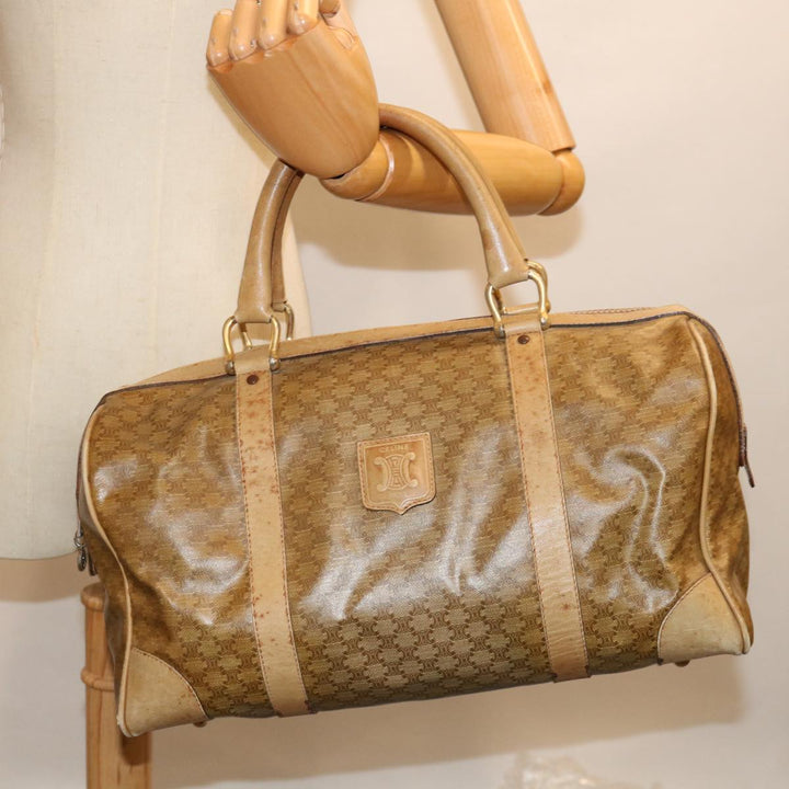 Celine Macadam Canvas Boston Bag Beige  13428