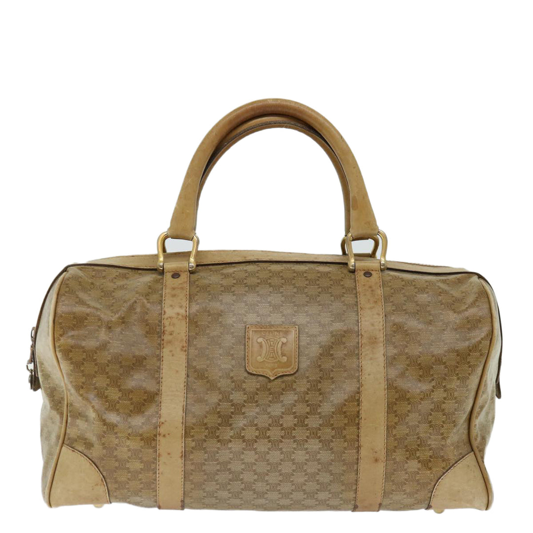 Celine Macadam Canvas Boston Bag Beige  13428