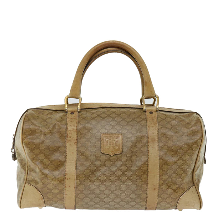 Celine Macadam Canvas Boston Bag Beige  13428