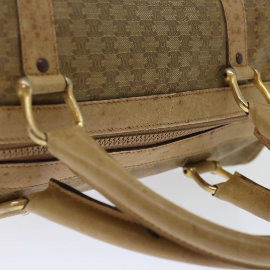 Celine Macadam Canvas Boston Bag Beige  13428
