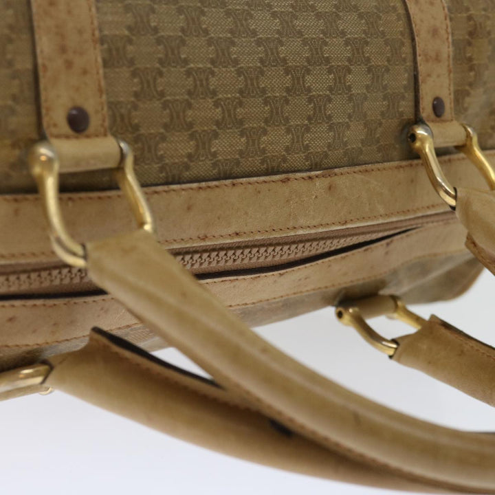 Celine Macadam Canvas Boston Bag Beige  13428