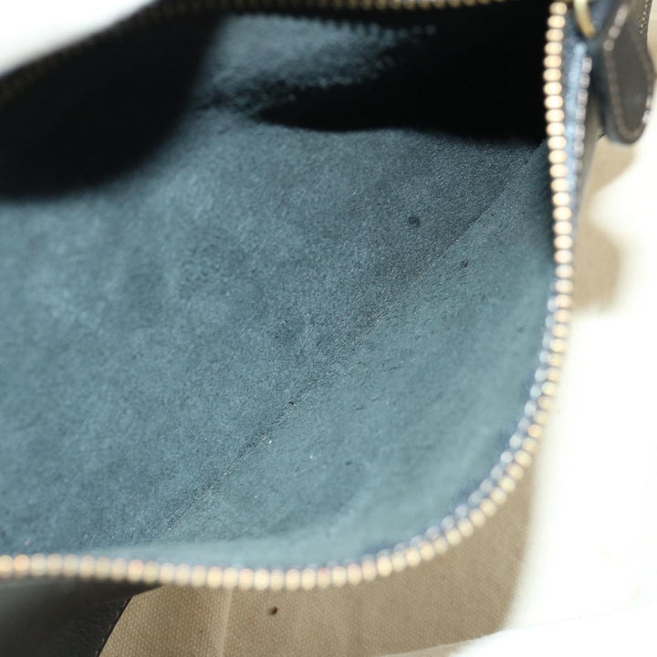 Burberry Blue Label Tote Bag Canvas White Black Auth bs13449