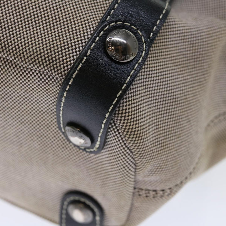 Burberry Blue Label Hand Bag Canvas Beige Auth bs13465
