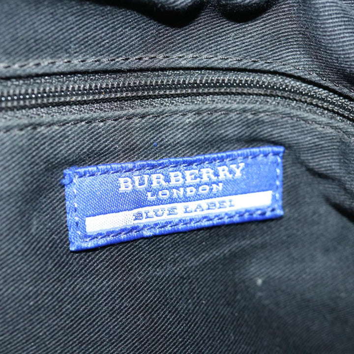 Burberry Blue Label Hand Bag Canvas Beige Auth bs13465