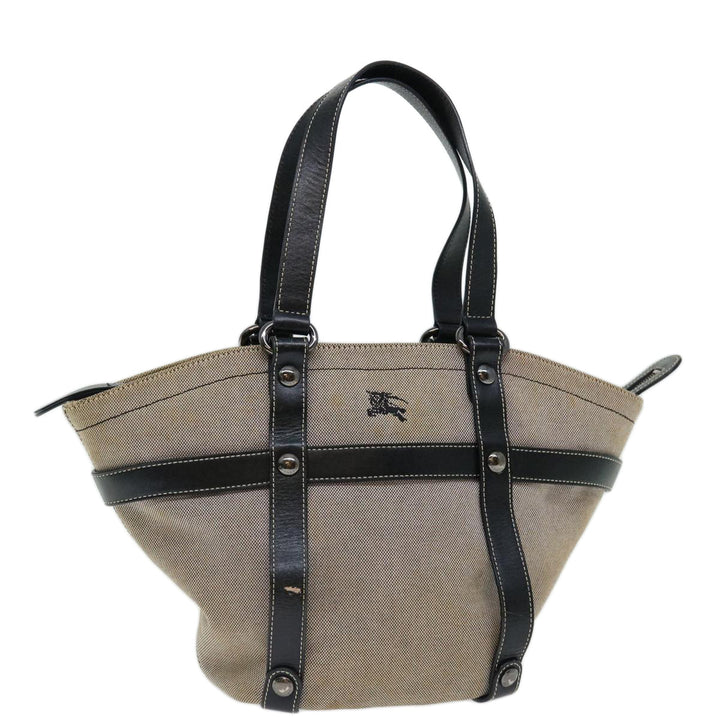 Burberry Blue Label Hand Bag Canvas Beige Auth bs13465