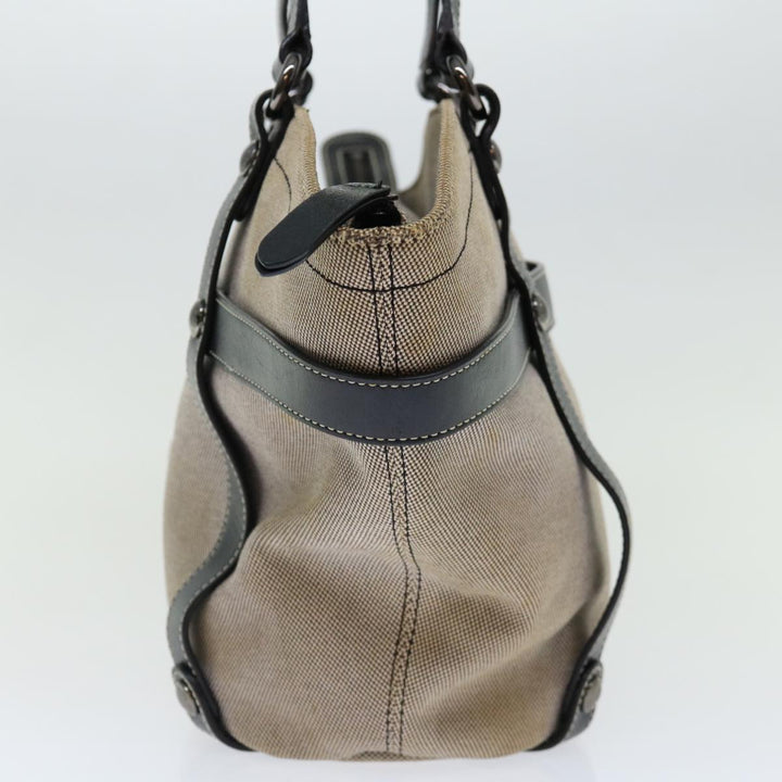 Burberry Blue Label Hand Bag Canvas Beige Auth bs13465