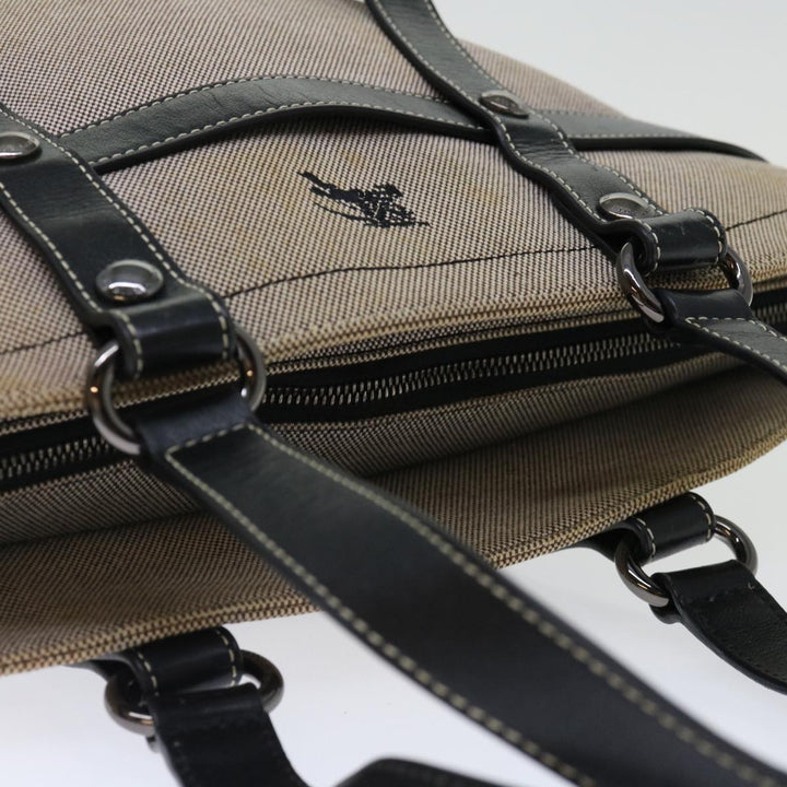 Burberry Blue Label Hand Bag Canvas Beige Auth bs13465