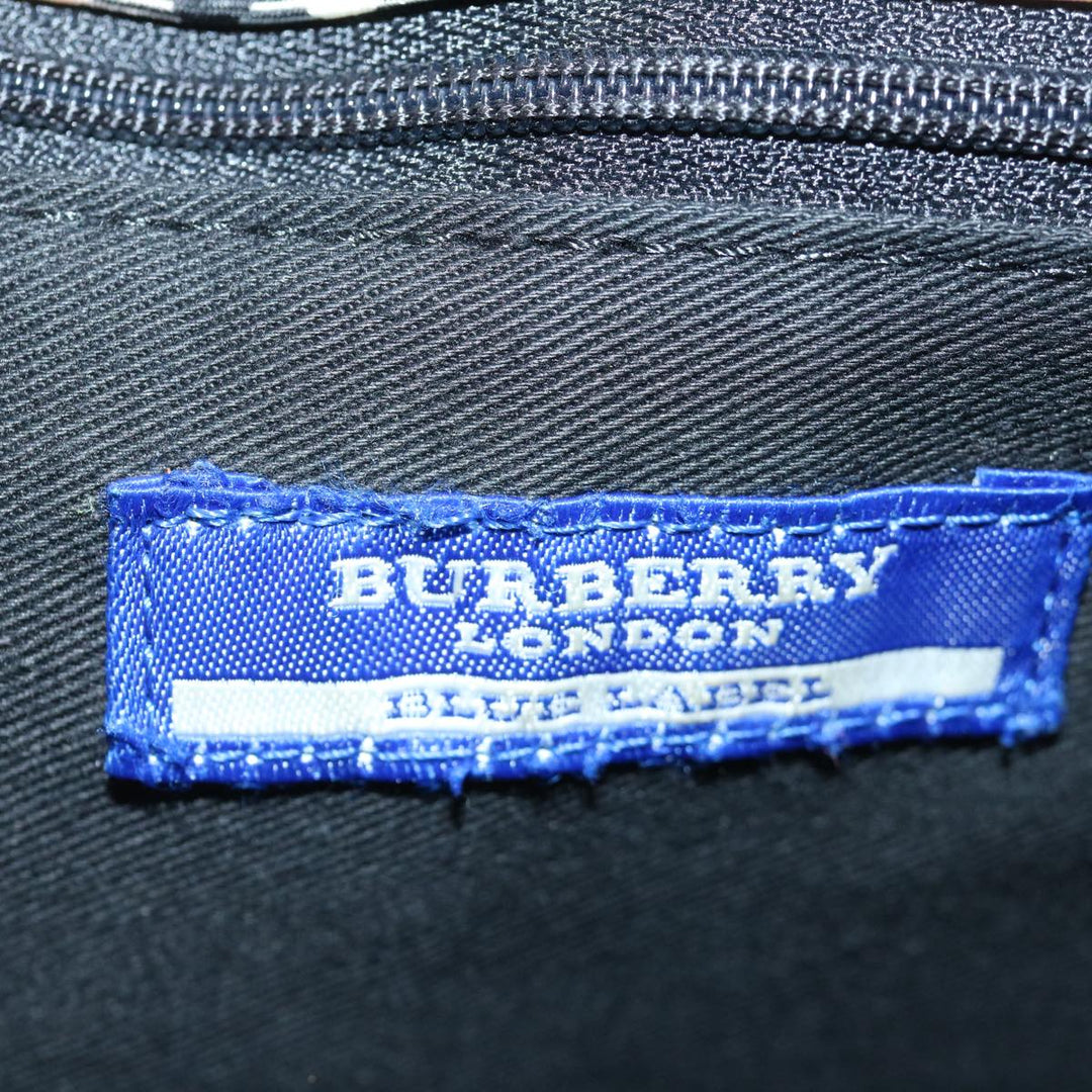 Burberry Nova Check Blue Label Hand Bag Nylon Beige Auth bs13466