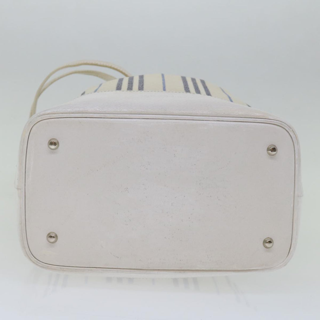 Burberry Tote Bag Canvas White Auth bs13470