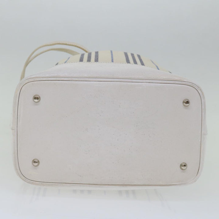 Burberry Tote Bag Canvas White Auth bs13470
