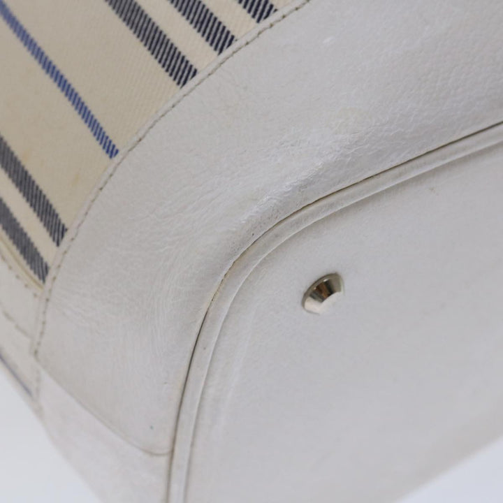 Burberry Tote Bag Canvas White Auth bs13470