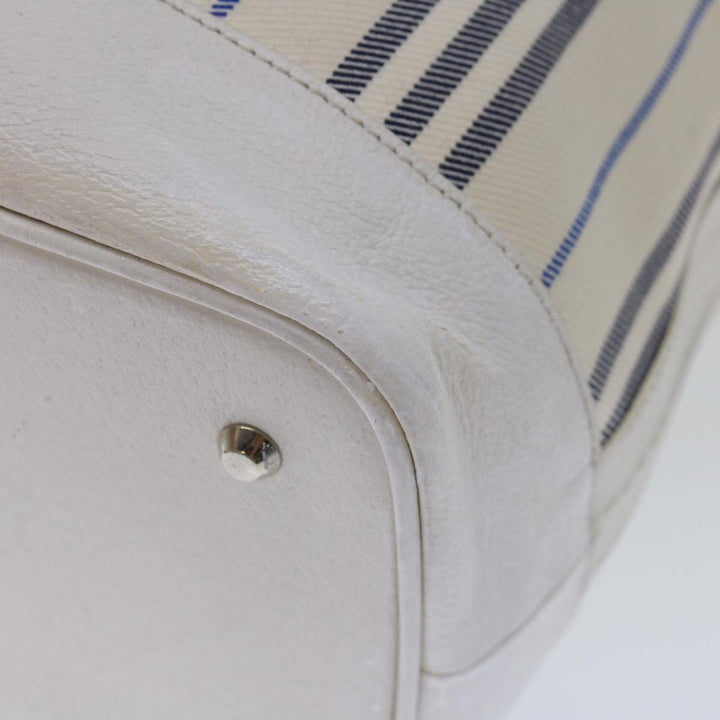 Burberry Tote Bag Canvas White Auth bs13470