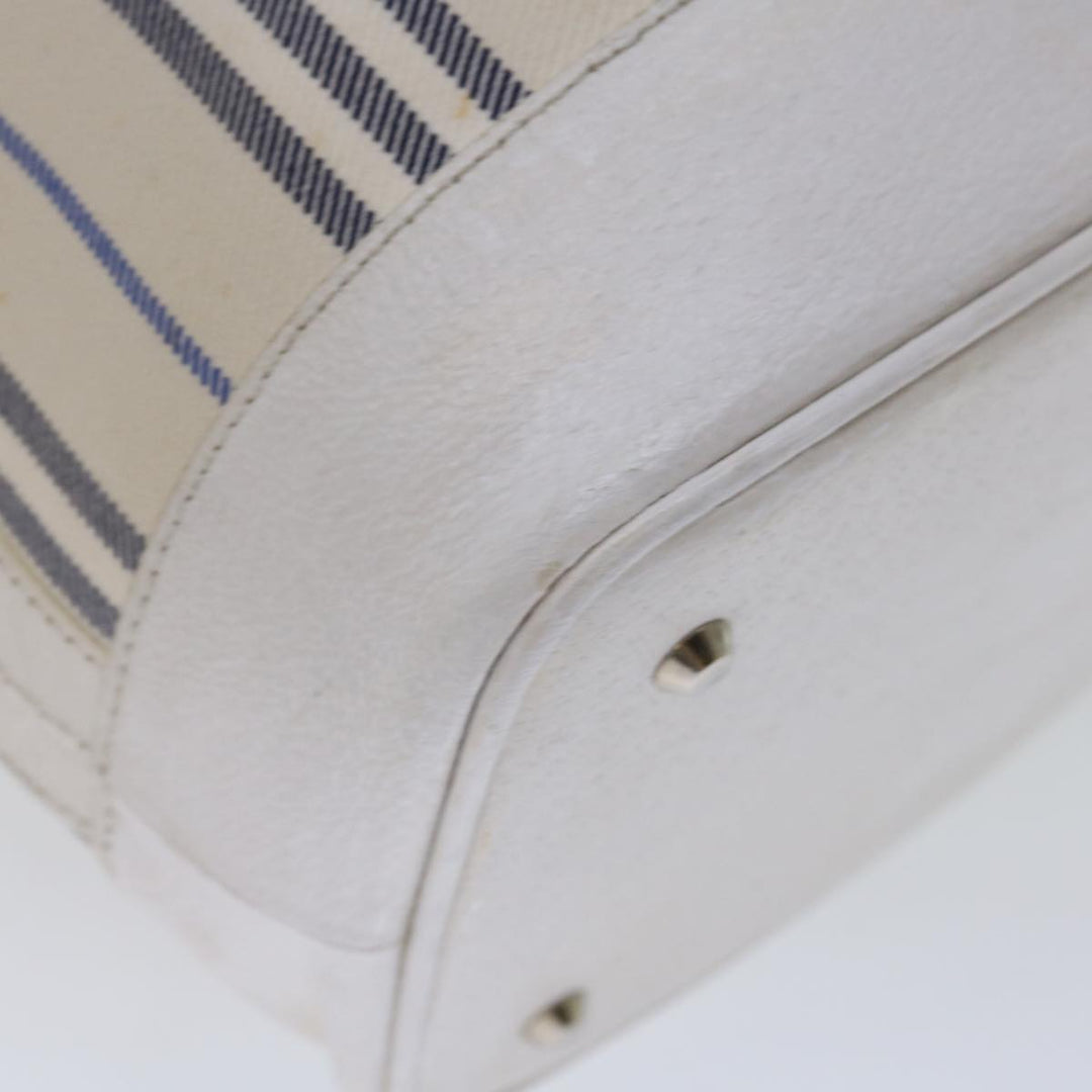 Burberry Tote Bag Canvas White Auth bs13470