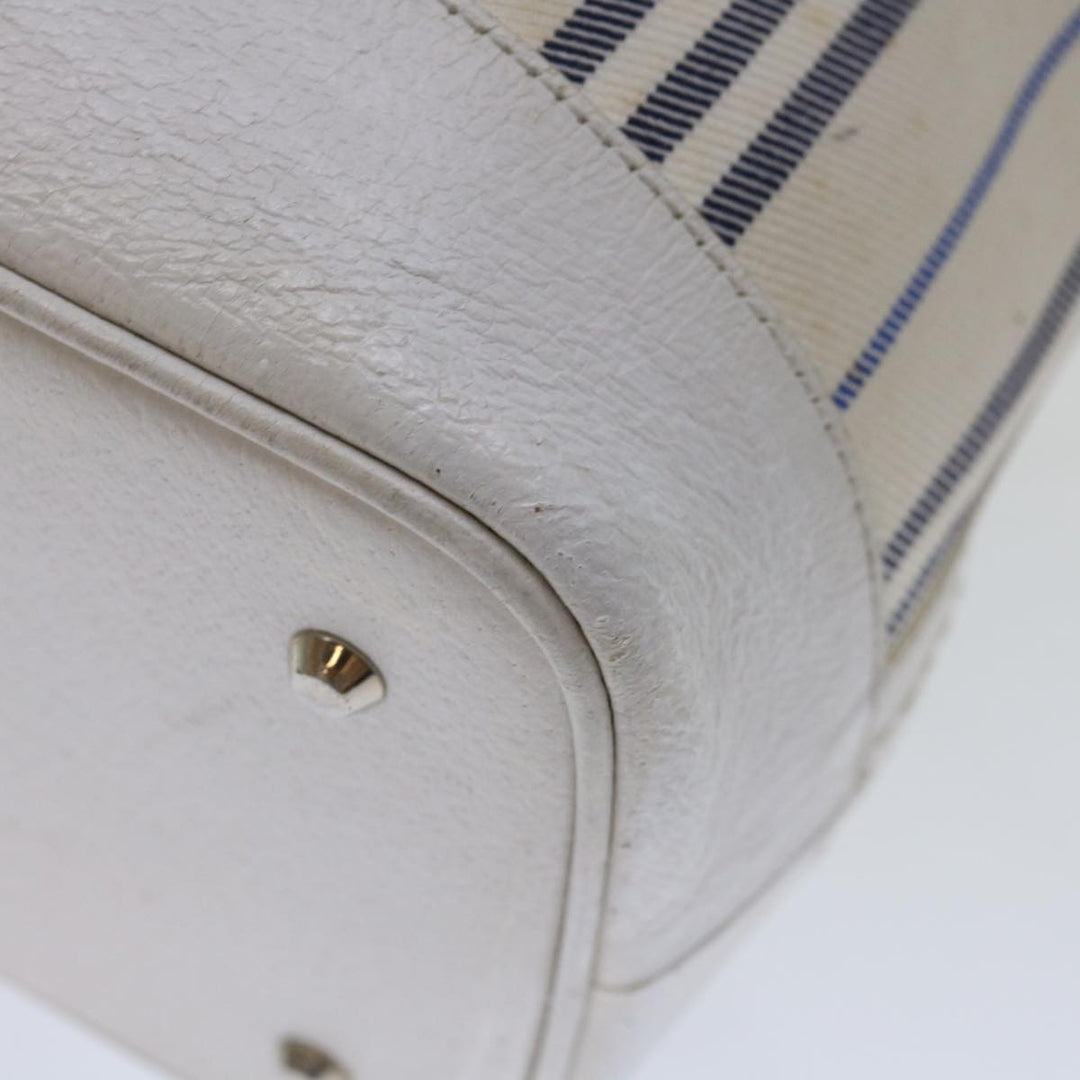 Burberry Tote Bag Canvas White Auth bs13470