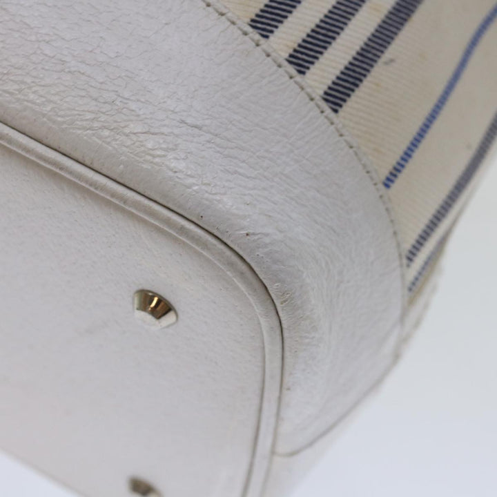 Burberry Tote Bag Canvas White Auth bs13470