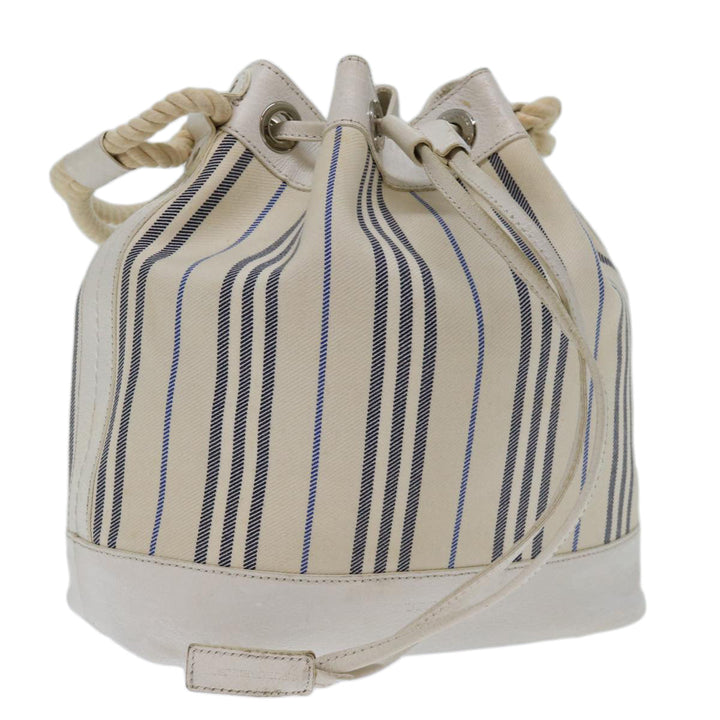 Burberry Tote Bag Canvas White Auth bs13470
