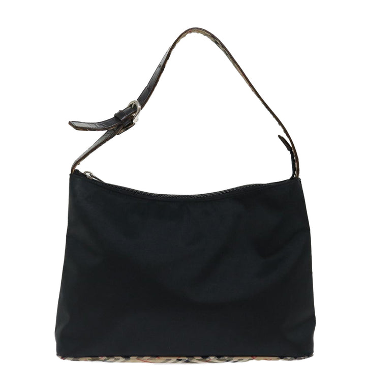 Burberry Nova Check Blue Label Shoulder Bag Nylon Beige Black Auth bs13514
