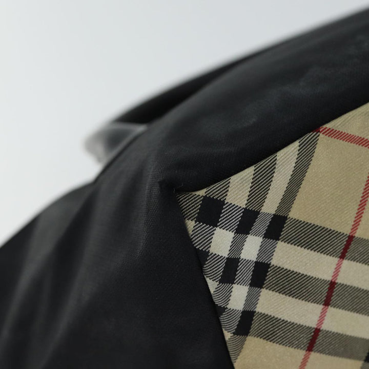 Burberry Nova Check Blue Label Hand Bag Nylon Black Beige Auth bs13576