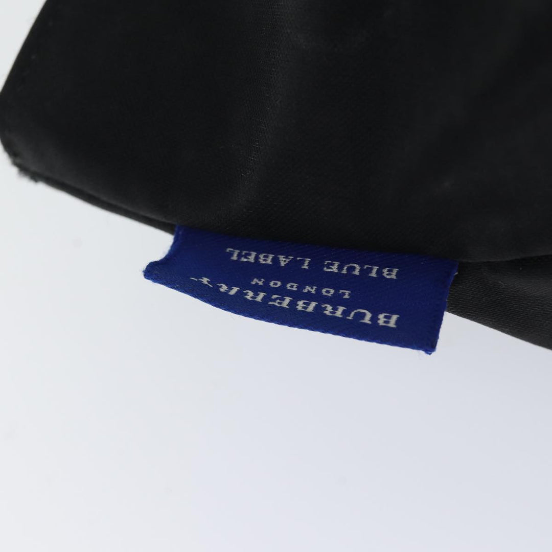 Burberry Nova Check Blue Label Hand Bag Nylon Black Beige Auth bs13576
