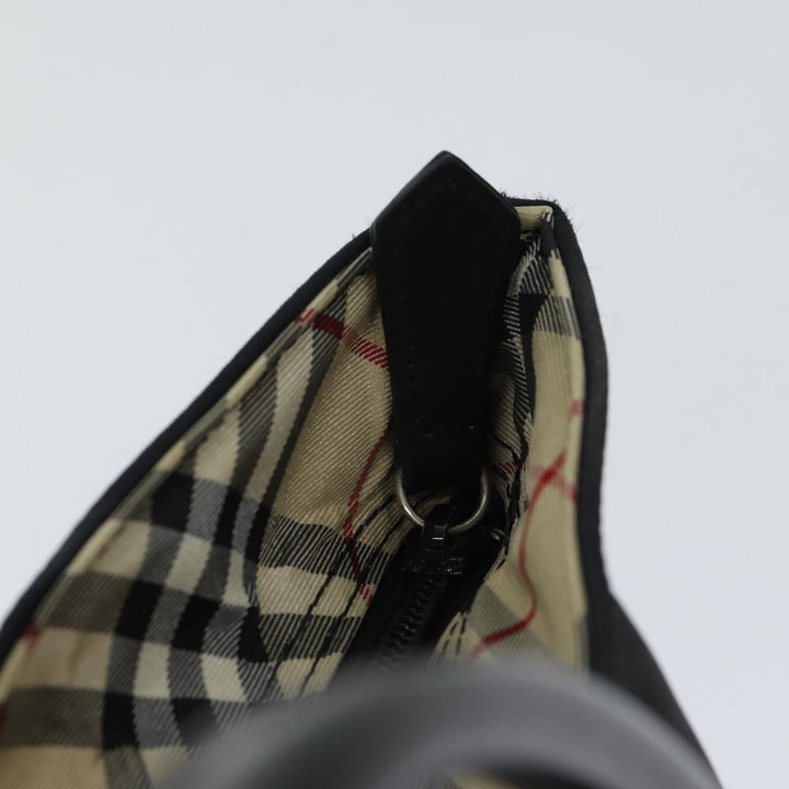 Burberry Nova Check Blue Label Hand Bag Nylon Black Beige Auth bs13576