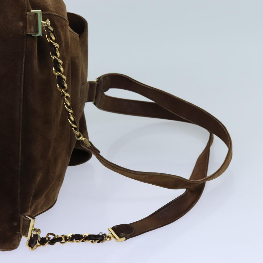 Top Quality Chanel COCO Mark Backpack Suede Brown CC Auth bs13597