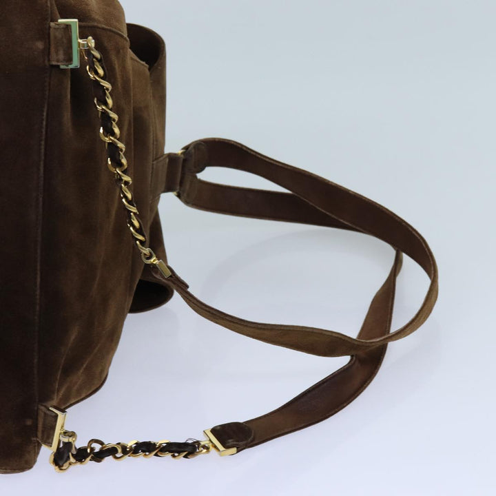 Top Quality Chanel COCO Mark Backpack Suede Brown CC Auth bs13597