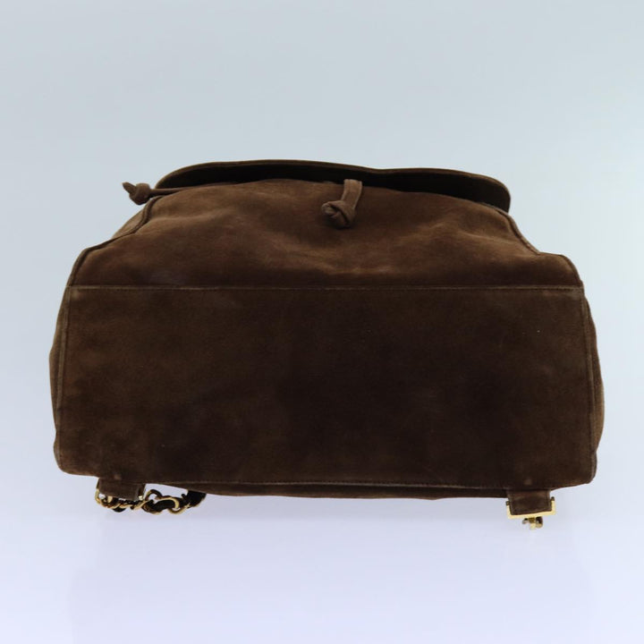 Top Quality Chanel COCO Mark Backpack Suede Brown CC Auth bs13597