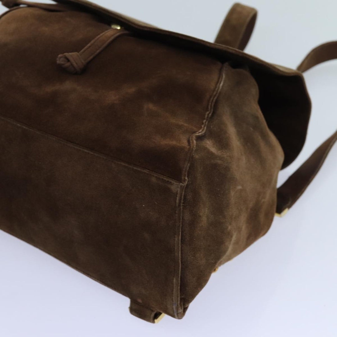 Top Quality Chanel COCO Mark Backpack Suede Brown CC Auth bs13597