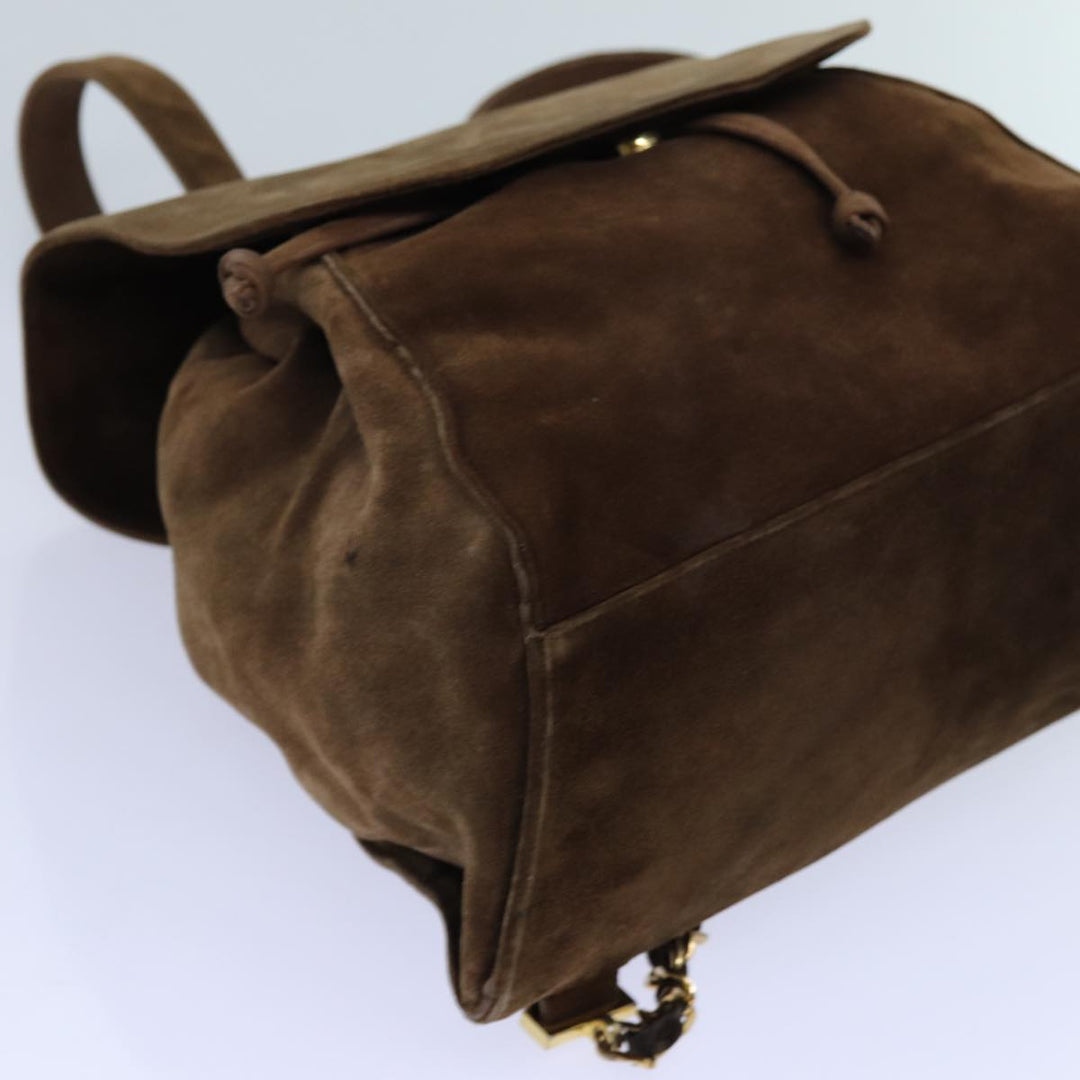 Top Quality Chanel COCO Mark Backpack Suede Brown CC Auth bs13597