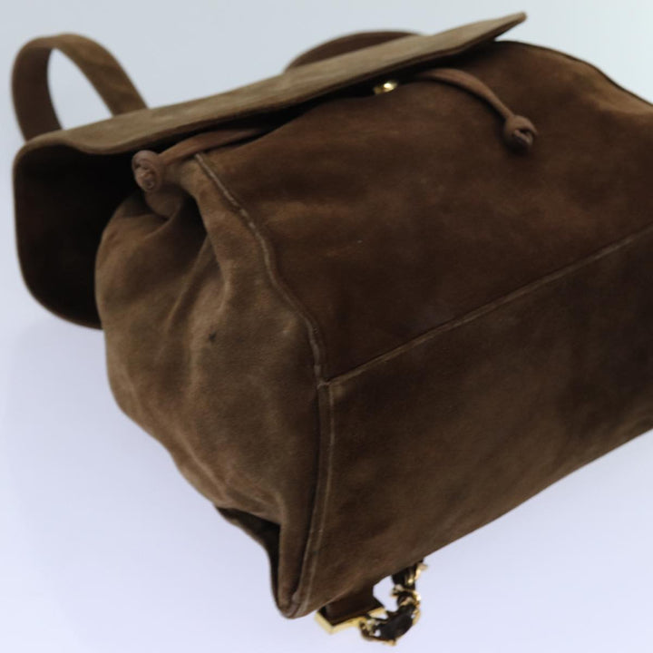 Top Quality Chanel COCO Mark Backpack Suede Brown CC Auth bs13597
