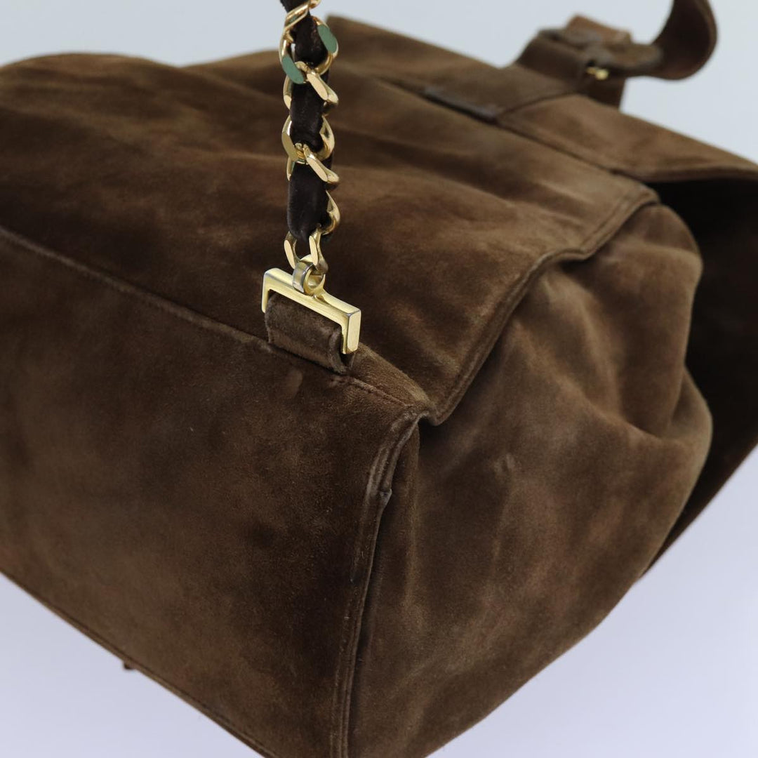 Top Quality Chanel COCO Mark Backpack Suede Brown CC Auth bs13597