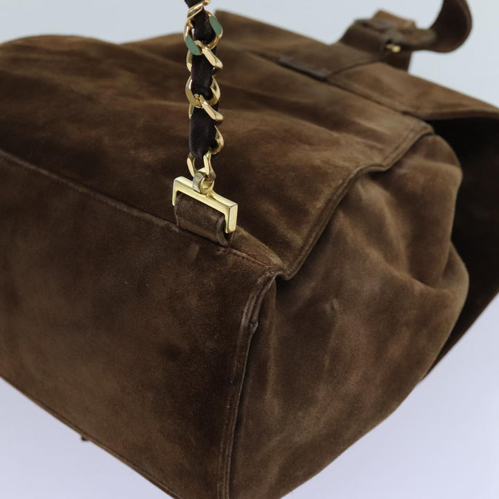 Top Quality Chanel COCO Mark Backpack Suede Brown CC Auth bs13597