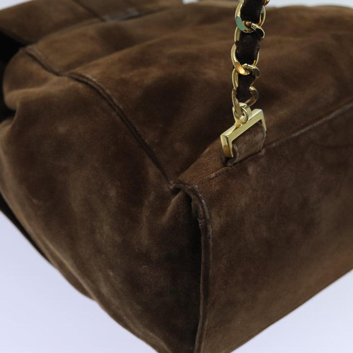 Top Quality Chanel COCO Mark Backpack Suede Brown CC Auth bs13597