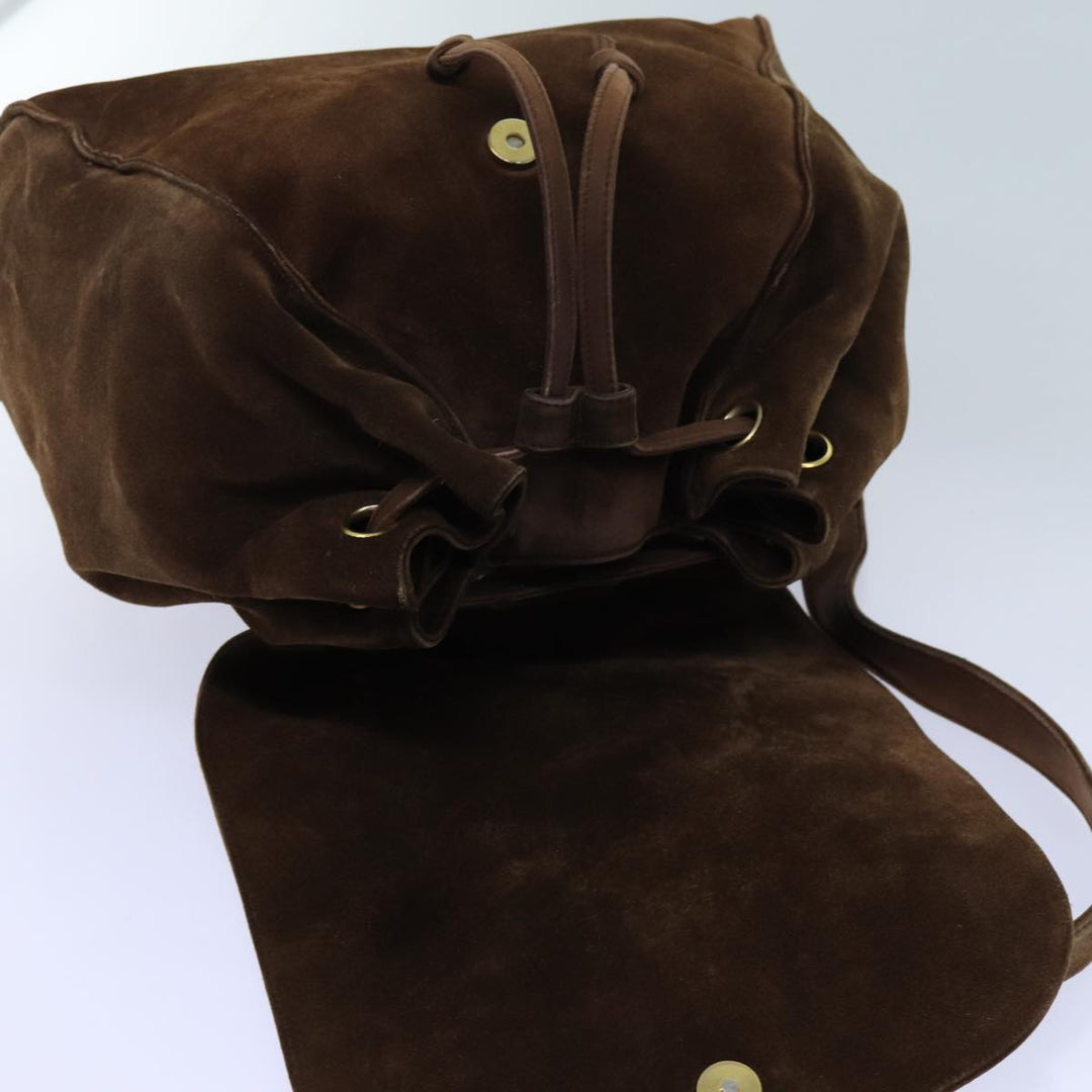 Top Quality Chanel COCO Mark Backpack Suede Brown CC Auth bs13597