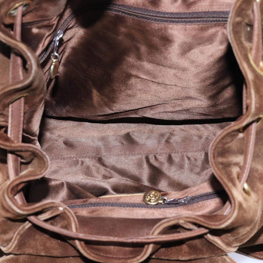 Top Quality Chanel COCO Mark Backpack Suede Brown CC Auth bs13597