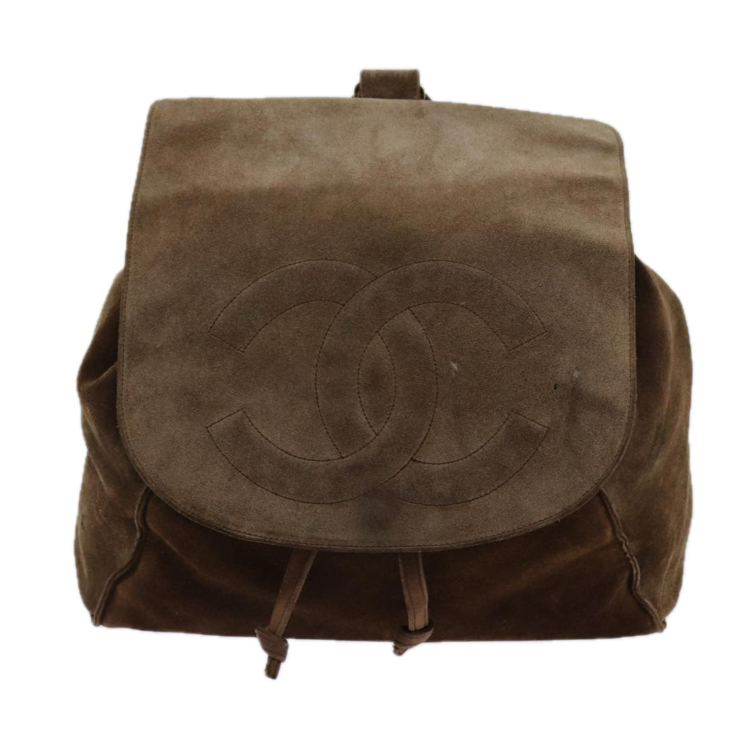 Top Quality Chanel COCO Mark Backpack Suede Brown CC Auth bs13597