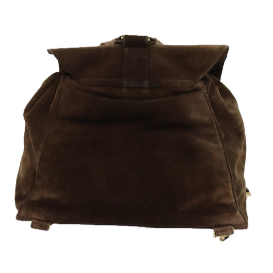 Top Quality Chanel COCO Mark Backpack Suede Brown CC Auth bs13597